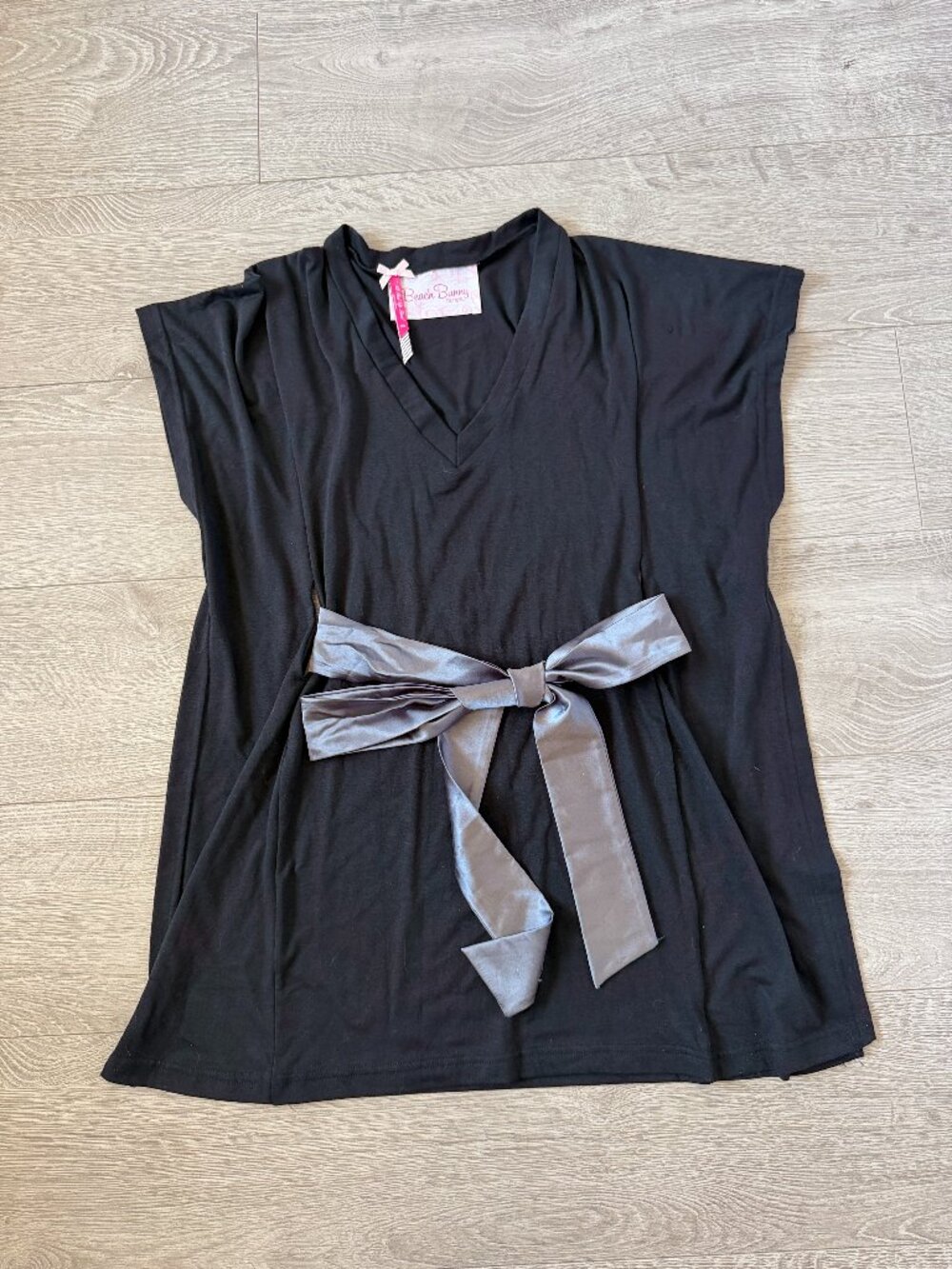 Beach Bunny Lounge All Tied Up Black Tunic Dress XS